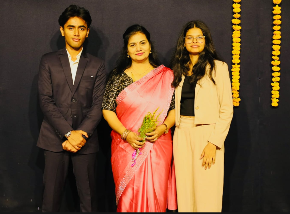 Young achievers with certificates of appreciation